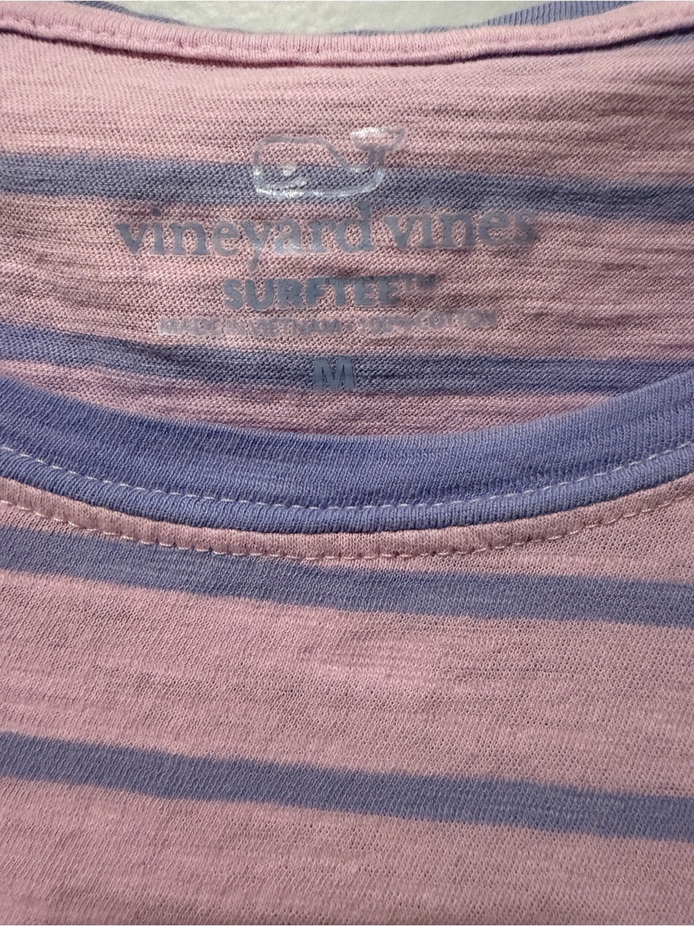 Vineyard Vines Pink and Lavender Striped Short-Sleeve Tee